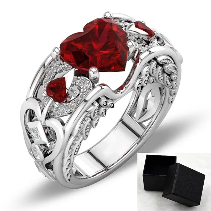 Princess Heart-shaped Ruby Engagement Ring