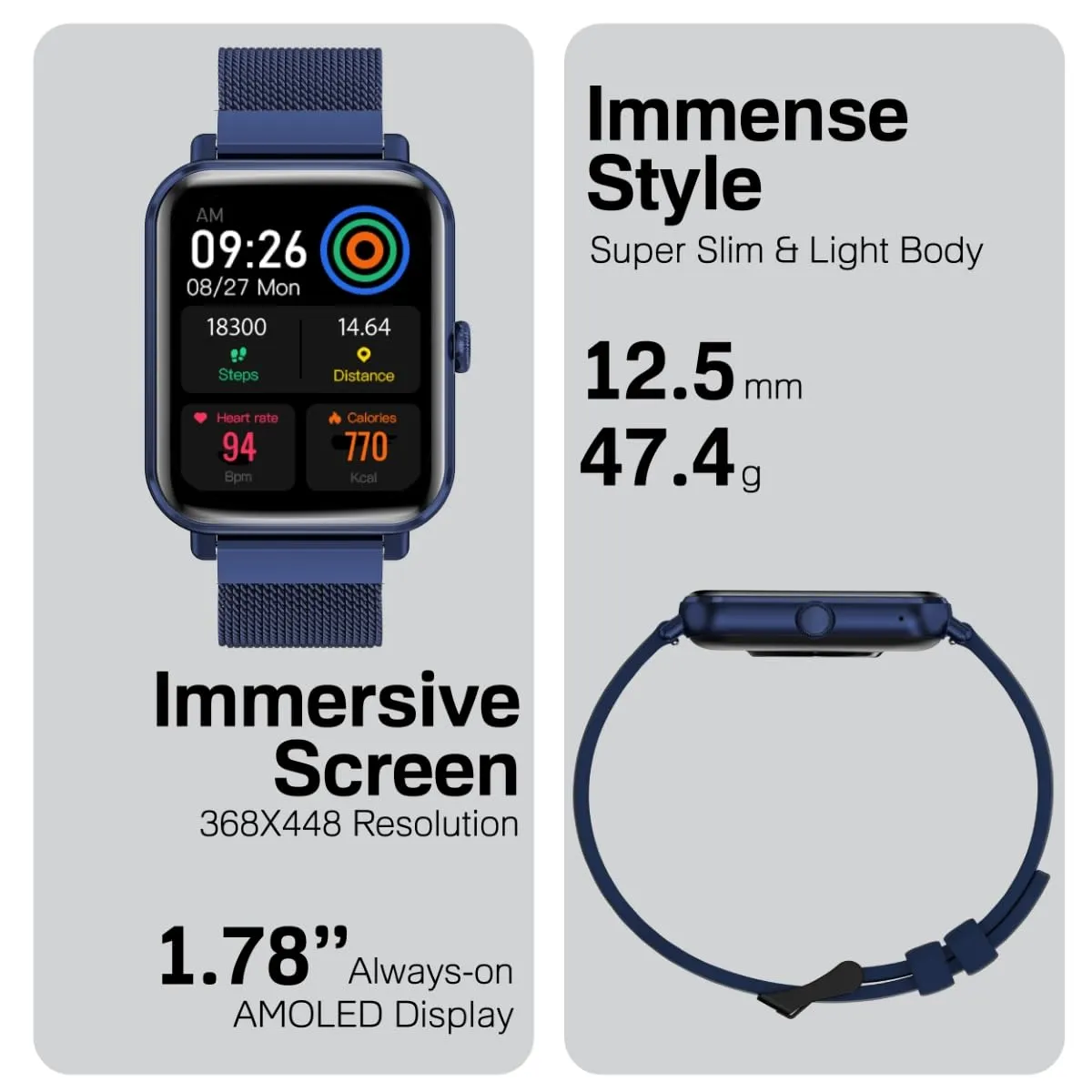 Promate ProWatch-M18 Fitness Smart Watch, (Blue)