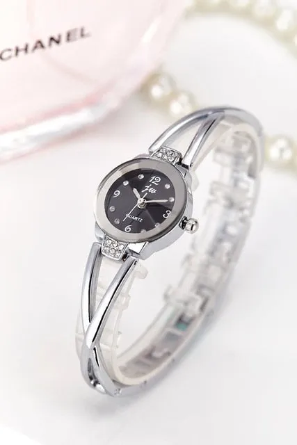 Rhinestone Watches Luxury Brand Stainless Steel Bracelet Quartz Dress Watches reloj mujer Clock