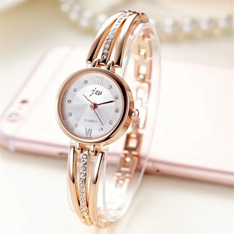 Rhinestone Watches Luxury Brand Stainless Steel Bracelet Quartz Dress Watches reloj mujer Clock