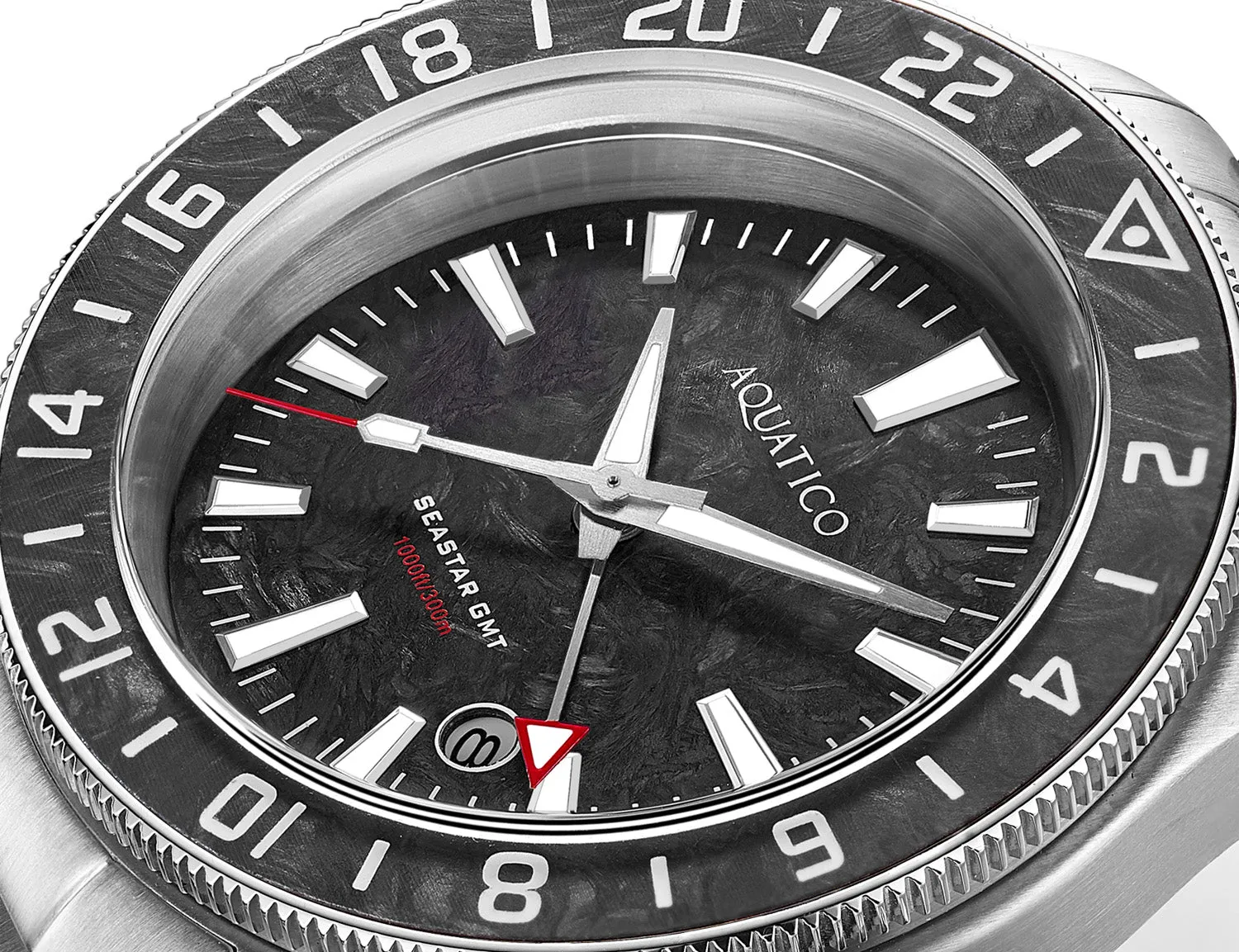 Sea Star GMT Black Carbon Figber Dial and Bezel Inlay