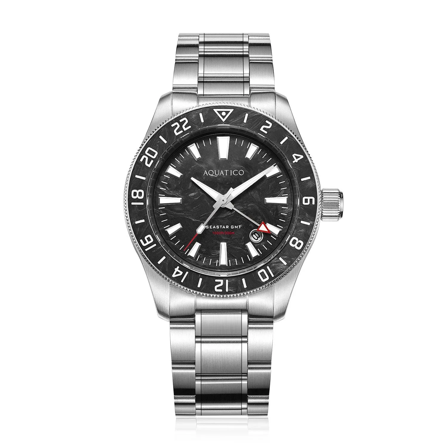 Sea Star GMT Black Carbon Figber Dial and Bezel Inlay