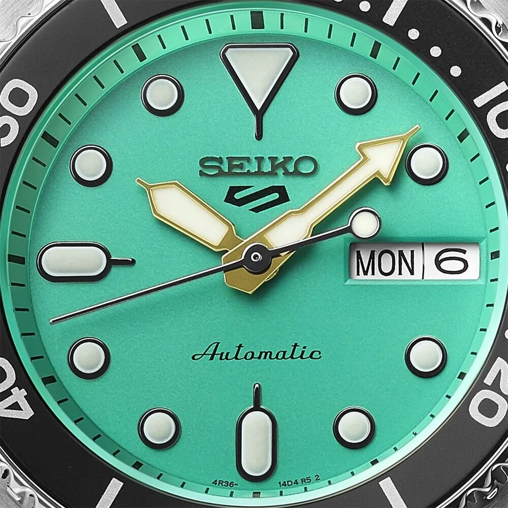 Seiko 5 Sports SRPK33 10 ATM Water Resistant 38.0mm Vibrant Green Dial Automatic Men's Watch