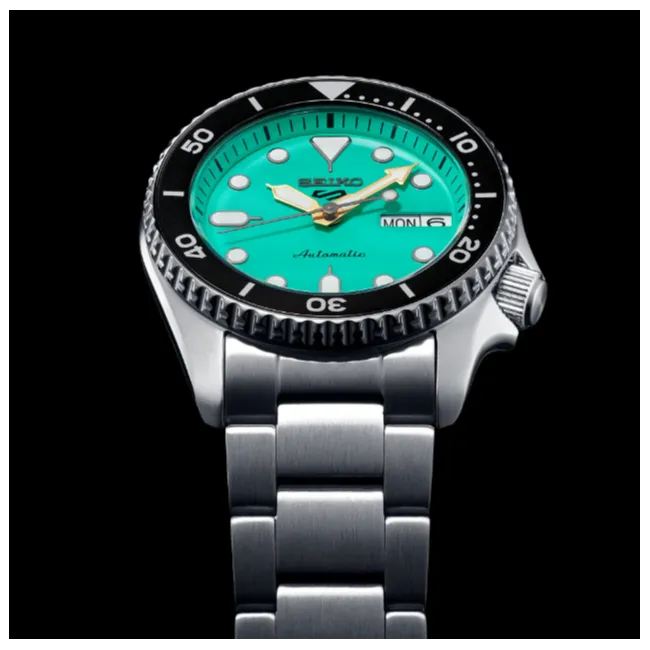 Seiko 5 Sports SRPK33 10 ATM Water Resistant 38.0mm Vibrant Green Dial Automatic Men's Watch