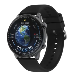 Smart Gate SGW-ULTRABLK Smart Watch (46mm) Black Case With Gun Black Silicone Strap