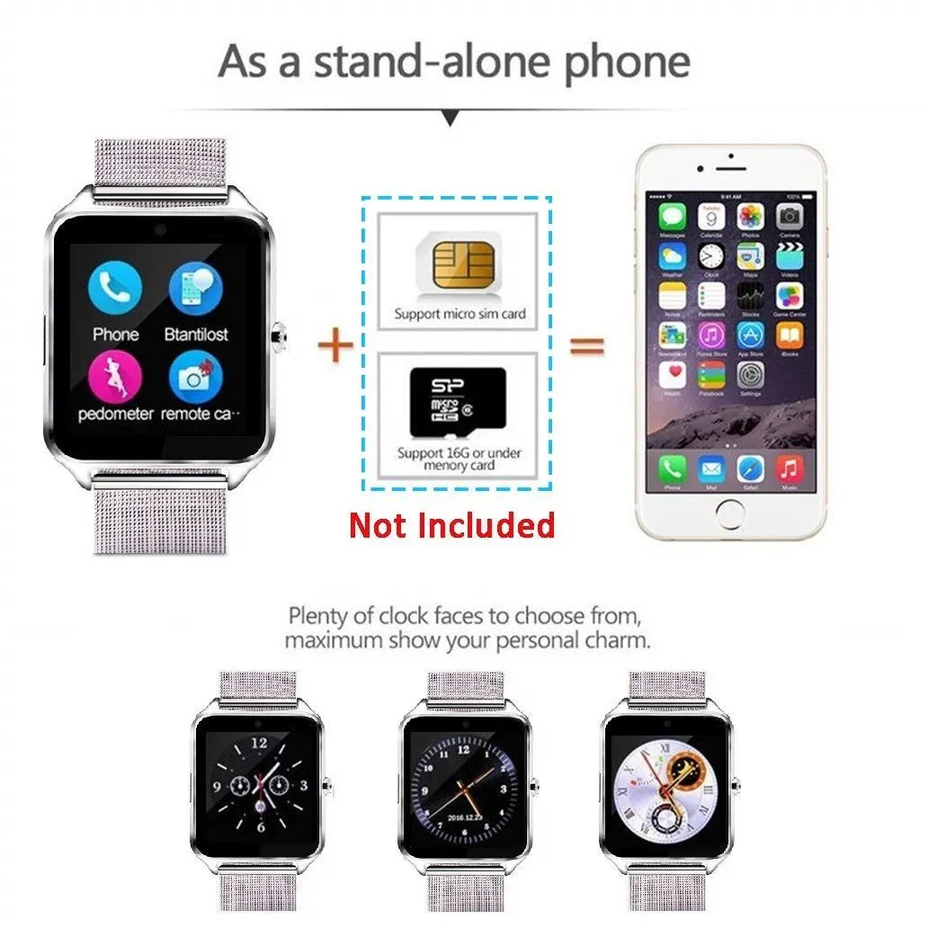 Smart Watch Touchscreen SIM Card Slot