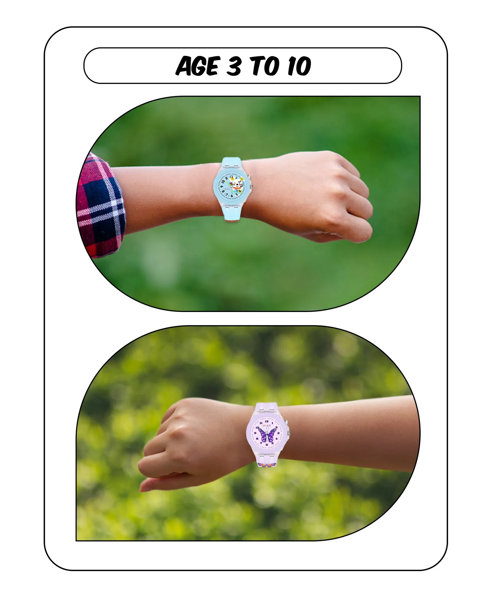 Spiky 3D Monkey & Rabbit Cartoon Analog Light Watch Combo - Pink & Blue