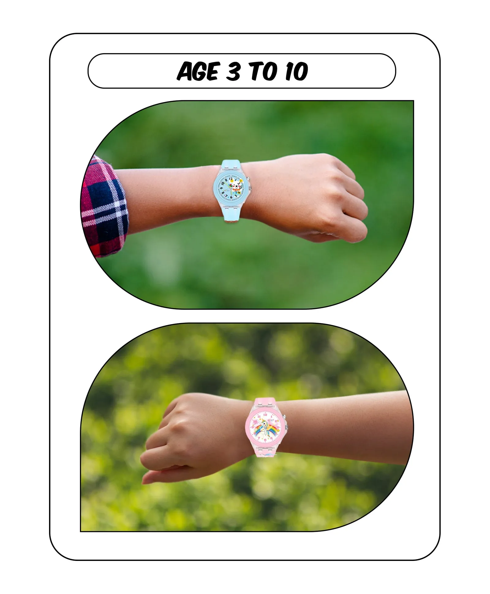 Spiky 3D Monkey & Rabbit Cartoon Analog Light Watch Combo - Pink & Blue