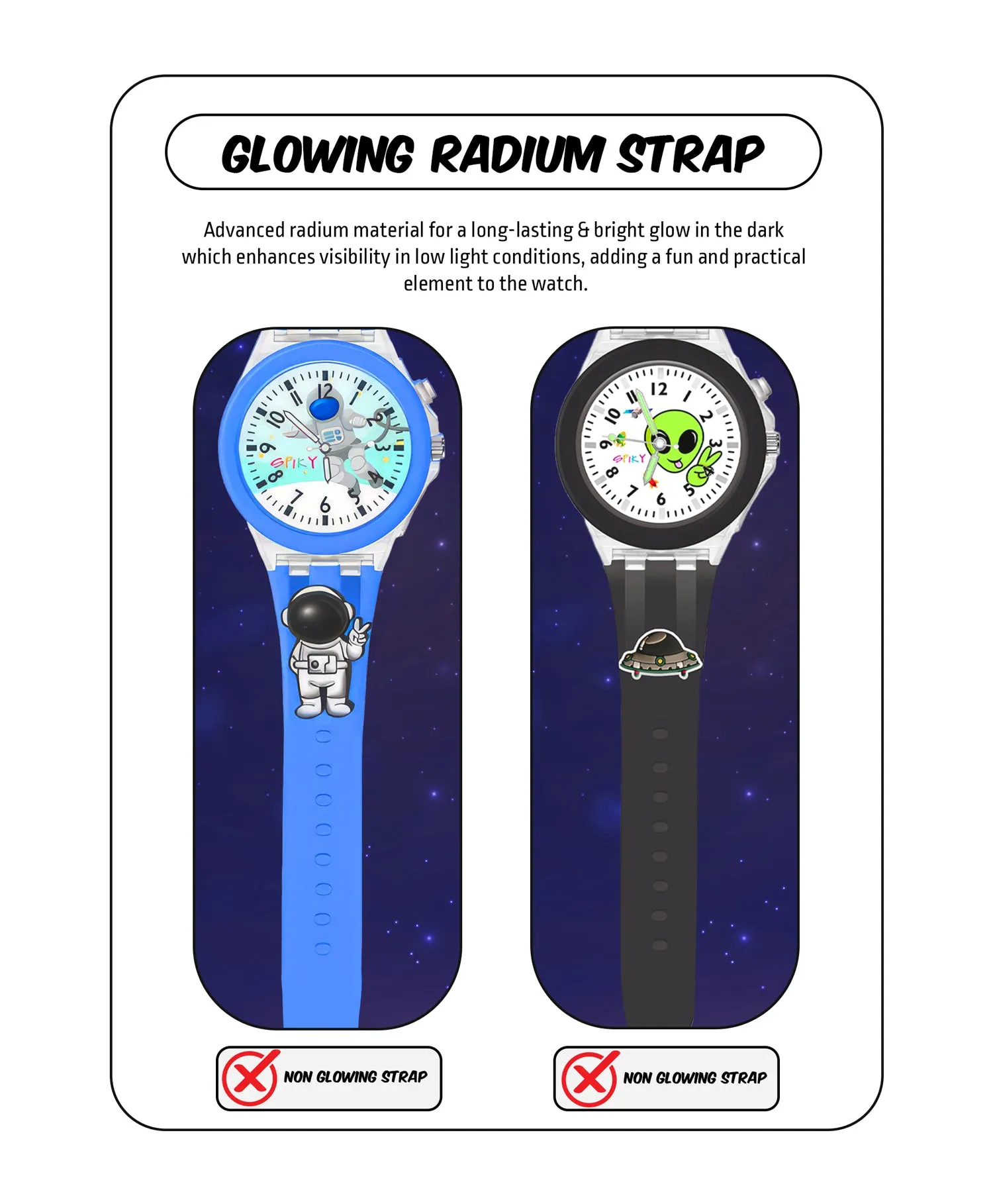 Spiky 3D Monkey & Rabbit Cartoon Analog Light Watch Combo - Pink & Blue