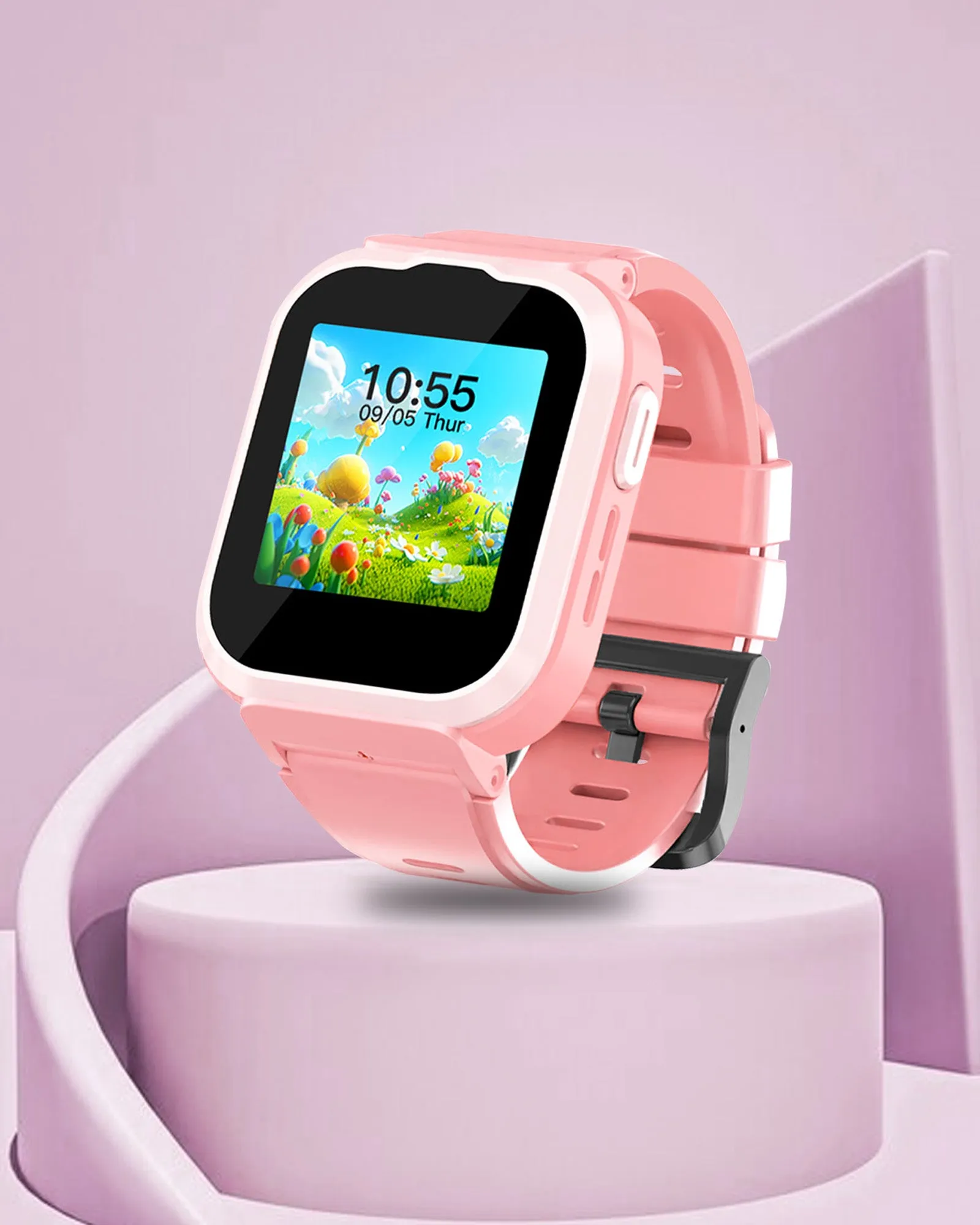 Spiky Cyclops 4g Video & Voice Calling Dewatering Waterproof Kids Smartwatch - Pink