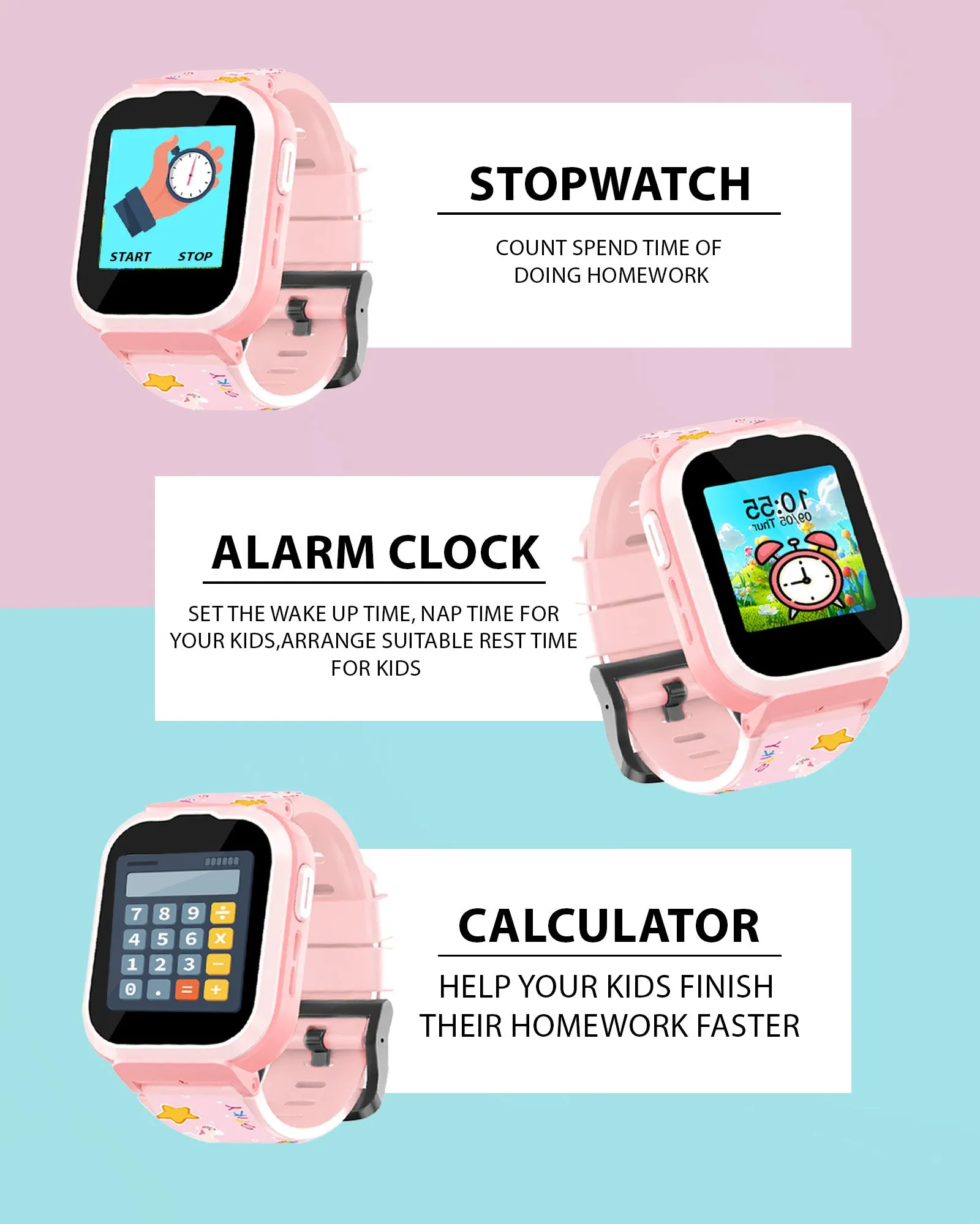 Spiky Cyclops 4g Video & Voice Calling Dewatering Waterproof Kids Smartwatch - Pink