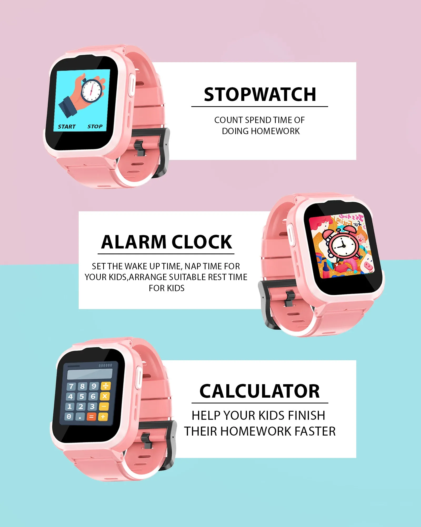 Spiky Cyclops 4g Video & Voice Calling Dewatering Waterproof Kids Smartwatch - Pink