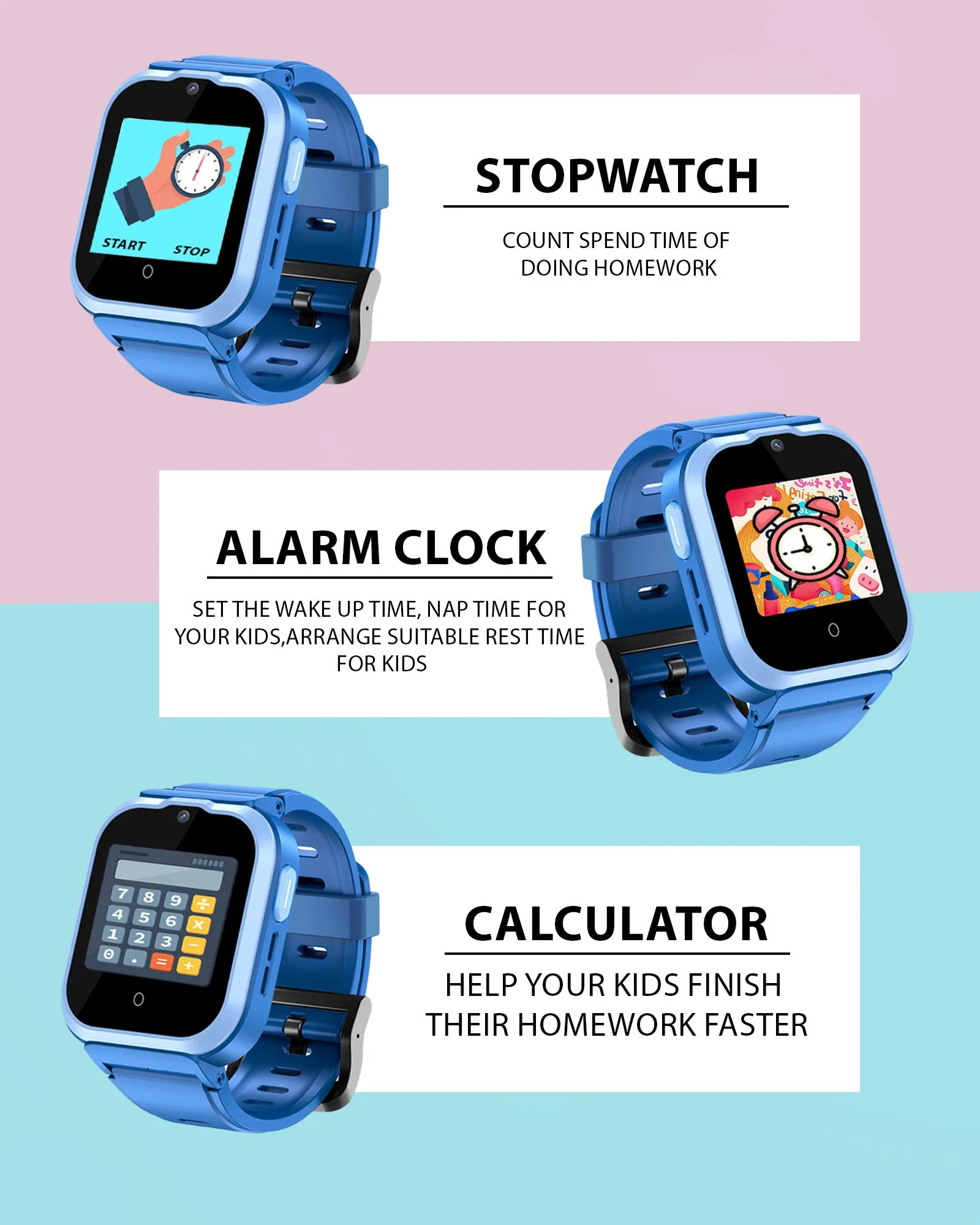 Spiky Cyclops 4g Video & Voice Calling Dewatering Waterproof Kids Smartwatch Printed strap - Pink