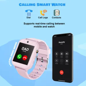 Spiky Gremlin Calling SOS Cameras Multifunction LBS location Tracking Smartwatch - Pink