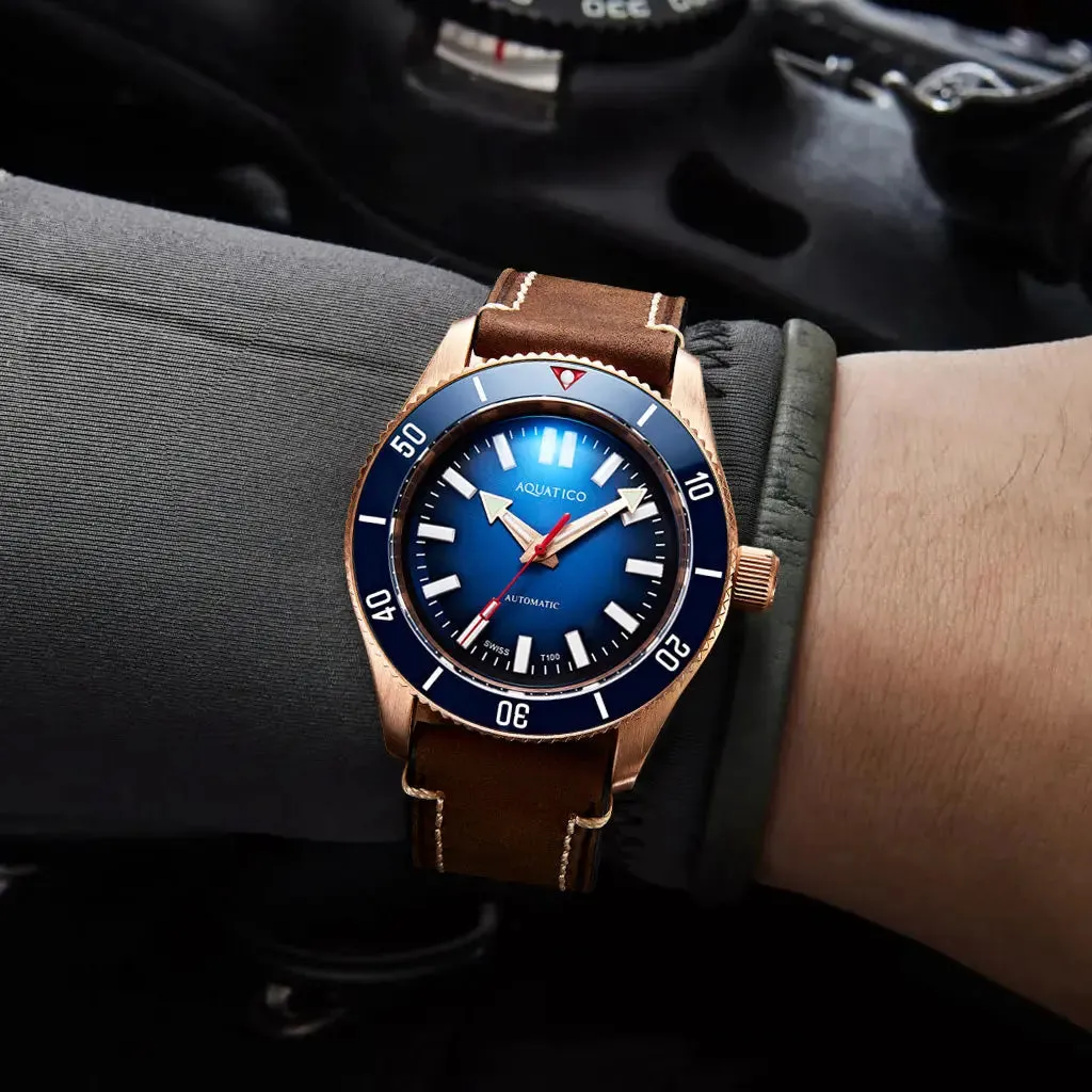 Super Star Bronze Tritium Blue Dial(SWISS MADE Sellita sw200-1) No Date