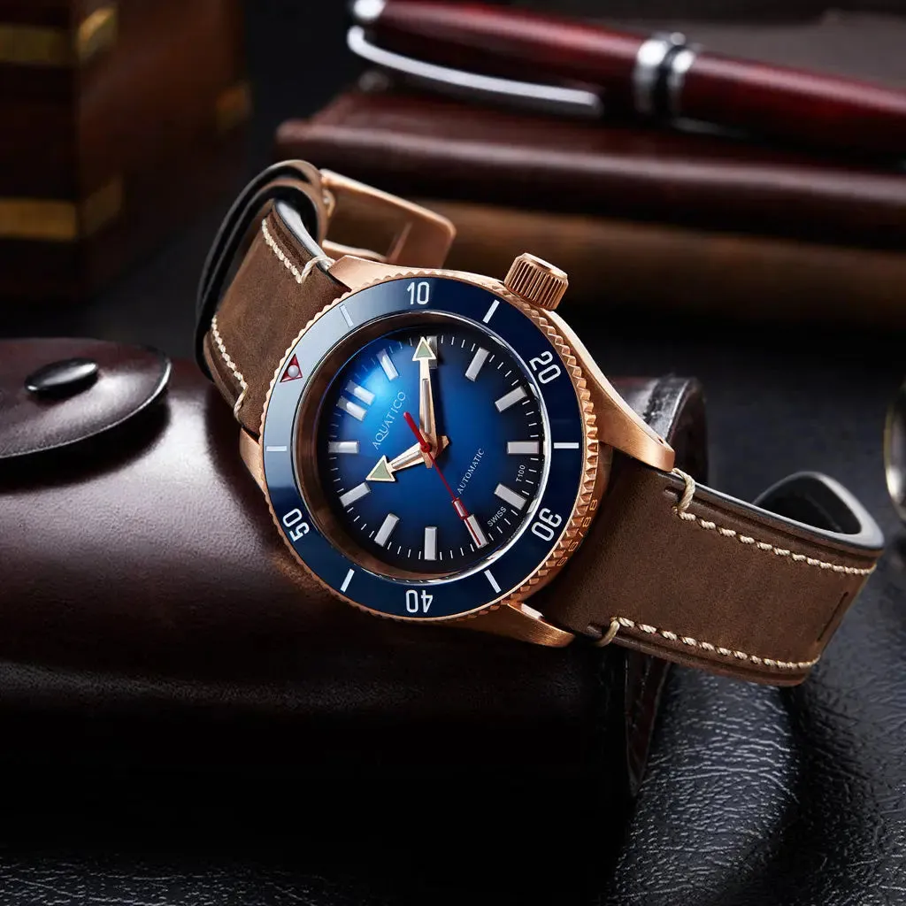 Super Star Bronze Tritium Blue Dial(SWISS MADE Sellita sw200-1) No Date