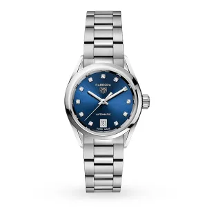 Tag Heuer Carrera Ladies Blue Diamond Automatic Watch WBN2413.BA0621