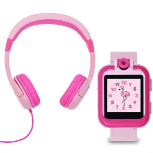 Tikkers Plain Pink Interactive Watch & Headphone Set