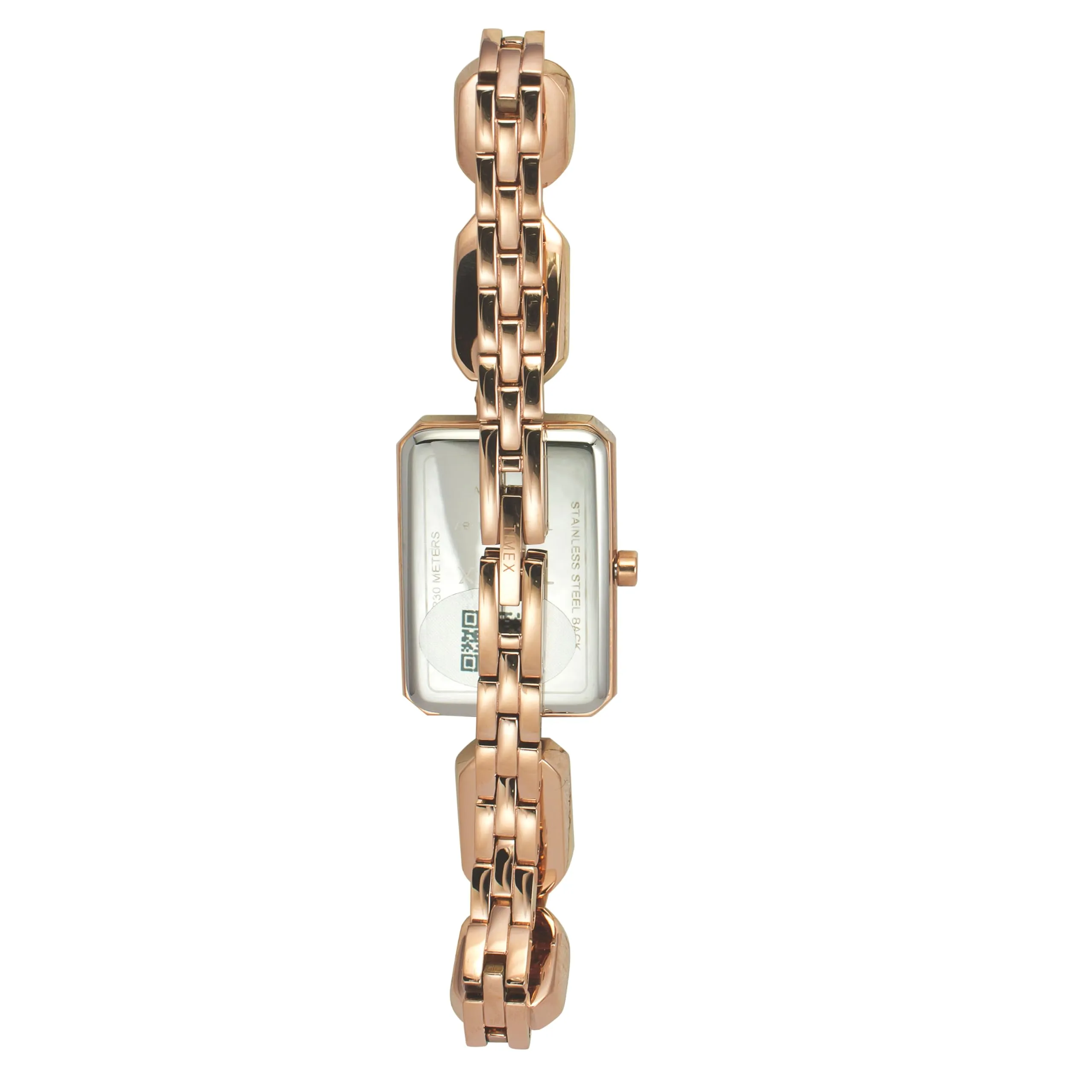 TIMEX Women Brass Pink Rectangular Analog Dial Watch- Twel16906, Band Color-Rose Gold