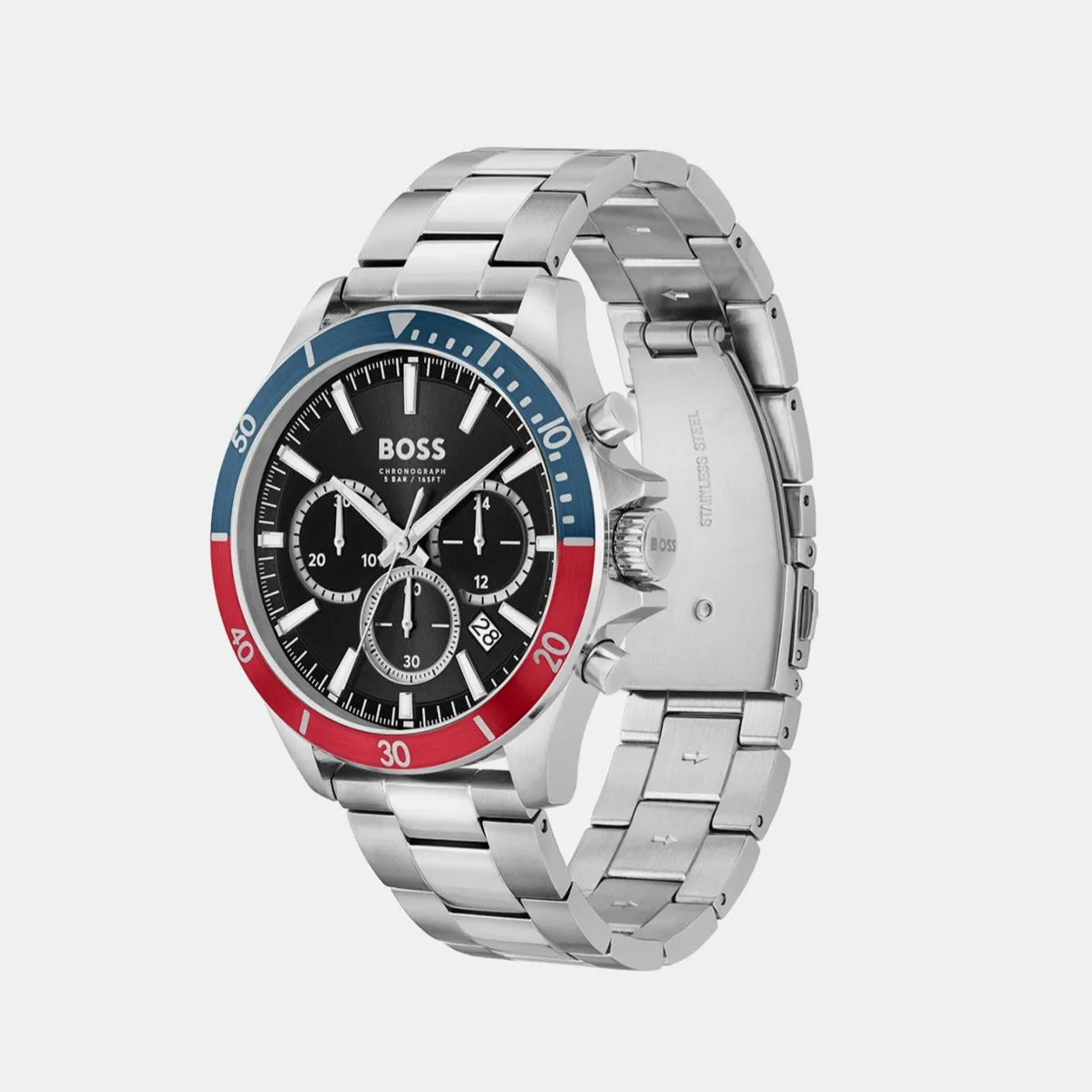 Troper Men Black Chronograph Stainless Steel Watch 1514108