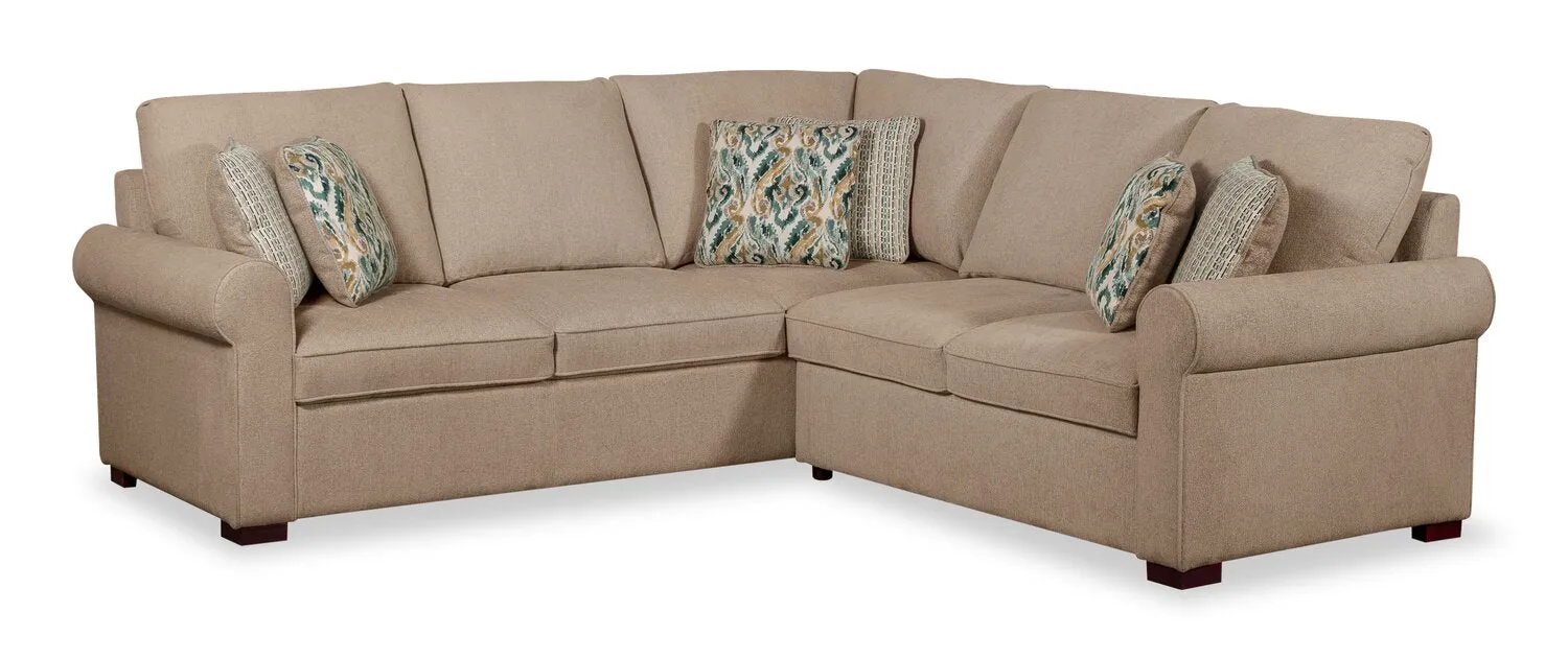 Valley 2-Piece Left-Facing Chenille Sectional - Taupe