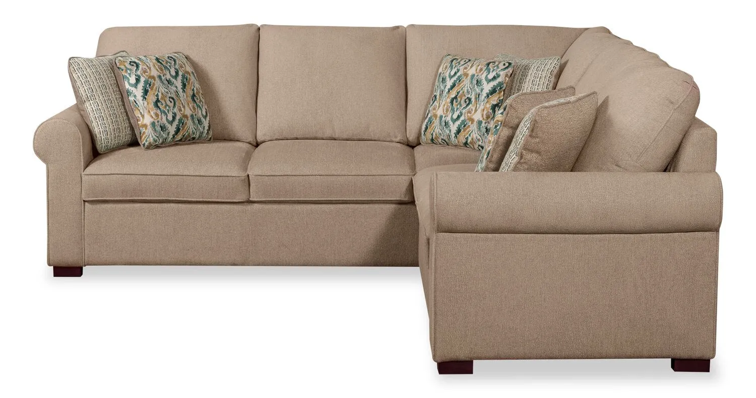 Valley 2-Piece Left-Facing Chenille Sectional - Taupe