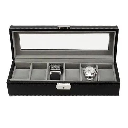 WATCH VALET Glass Top Watch Boxes For Collection Of 6 or 10 Watches