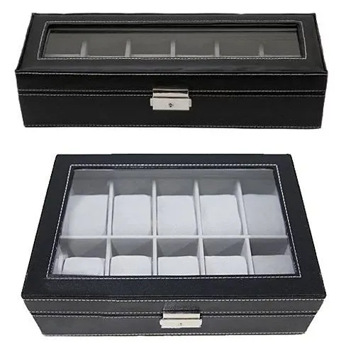 WATCH VALET Glass Top Watch Boxes For Collection Of 6 or 10 Watches