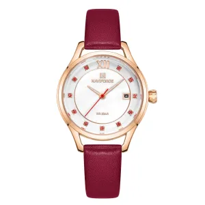 Waterproof PU Leather Strap Quartz Movement watches For Women